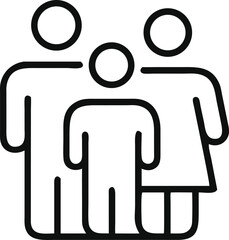 Family thin line icon. Vector illustration