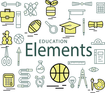 Learning and academic icons for education resources and presentations