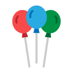 Balloon Bouquet Vector Flat Icon Design