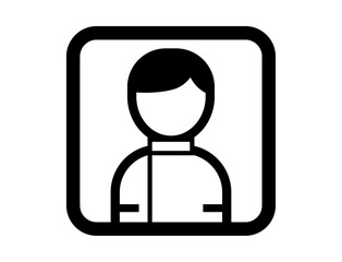 看護師ナースのシンプルな四角いモノクロイラストアイコン