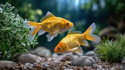 Golden fish aquarium image