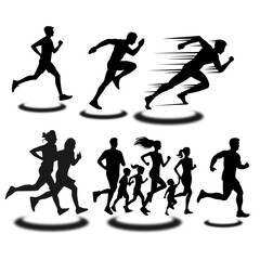 runners vector silhouettes