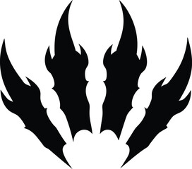Claws silhouette, Animal Claws vector silhouette illustration