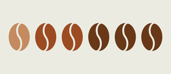 Roasted Coffee Beans Gradient Color Palette Illustration