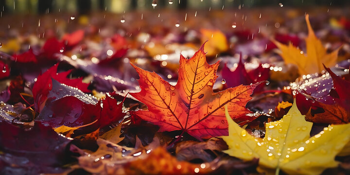 Vibrant autumn leaves in shades of red, orange