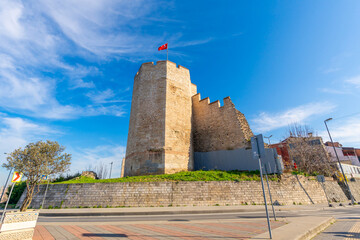 The Theodosian Walls gate view in Istanbul. Travel