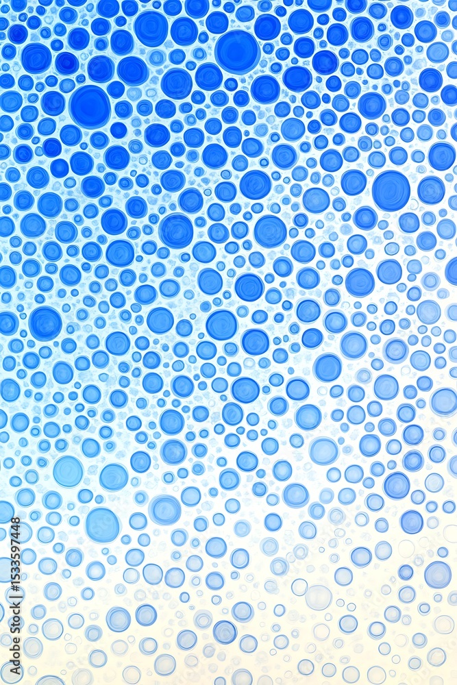 Poster abstract pattern of blue circles on a light background