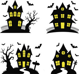 Halloween castle vector illustration