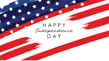 American flag painted with brush strokes for independence day celebration illustration art