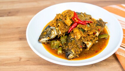 Fototapeta premium steamed fish indonesian food 