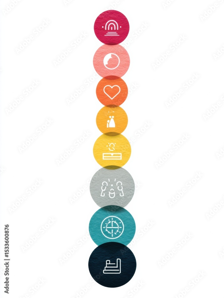 Poster Visual Hierarchy Showcasing Personal Development Goals With Icons Representing Various Aspects of Growth and Achievement