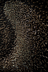 board composed of pins at the wall in the art museum
