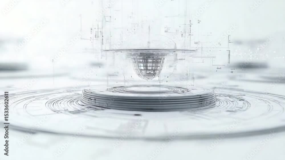 Poster futuristic technological hub: a detailed futuristic scene, showcasing a technological hub with conce