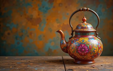 Indian Kettle and Clay Glass Kitsch Art Design
