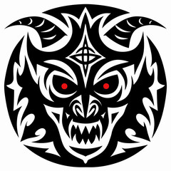 Obraz premium Tribal Demon Jackal Head Illustration