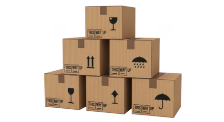 Cardboard boxes stacked