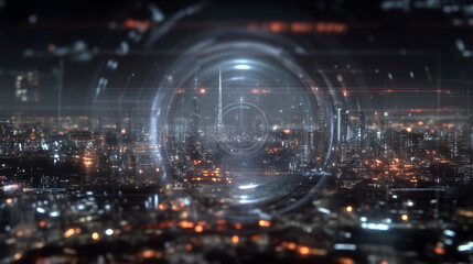Obraz premium Augmented reality interface for neon sign design, digital overlays, ultra-detailed, sci-fi concept art, high contrast, cinematic lighting, 4K resolution .