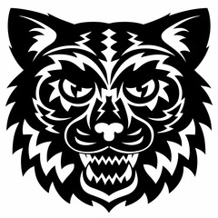 Obraz premium Skeletal Tiger Head with Lightning Design