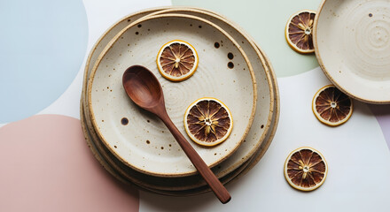 Minimal plate with dried citrus slices