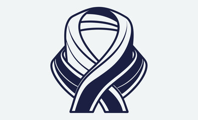 Scarf outline vector, winter clothing icon, line art illustration