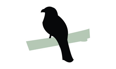 Amazonian trogon bird Silhouette Design  And Vector Illustration. 
