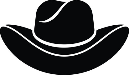 Cowboy hat silhouette, cowboy hat icon,  Cartoon cowboy hat silhouette vector illustration
