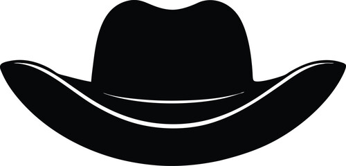 Cowboy hat silhouette, cowboy hat icon,  Cartoon cowboy hat silhouette vector illustration
