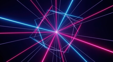 Abstract Laser Lines on Dark Background