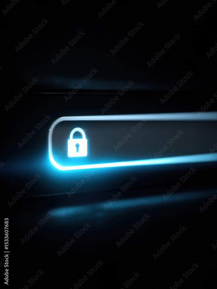 Poster Secure Internet Browsing With Glowing Lock Indicator Reinforces Safety and Privacy