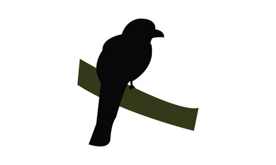 Amazonian trogon bird Silhouette Design  And Vector Illustration. 
