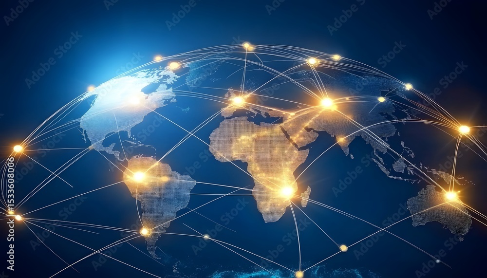 Poster global network map of connections.