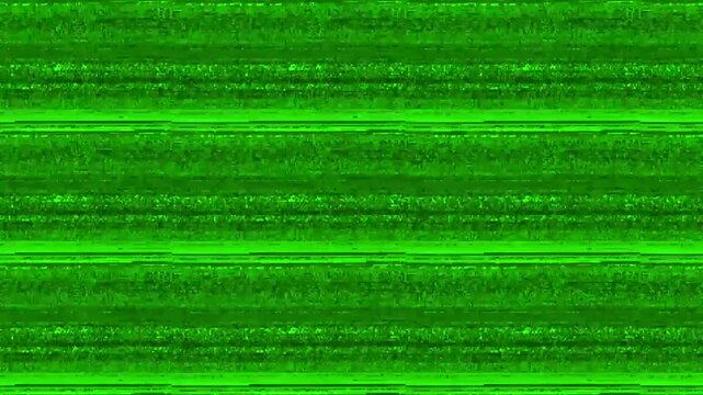 green screen glitch loop animation, analog TV bad signal, vhs damaged, nineties century technology, old film retro vintage effect, overlay perfect for compositing	