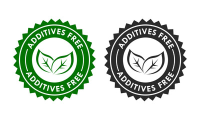 Additives free logo template illustration. Vector logo skincare cosmetic or skin and health safe product with no paraben package design