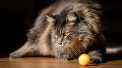 Domestic cat with signs of obesity thick belly and swollen fat muzzle. Sedentary lifestyle pet. Disease. Laziness. problems associated obesity due greater amount food treats we consume unhealthy diet