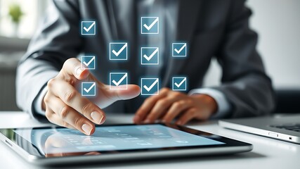 Digital task completion and project management on tablet