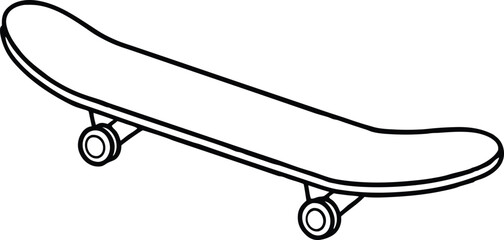 Skateboard line art silhouette vector illustration © Jabed