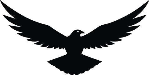 Osprey bird fly silhouette, A Powerful Hawk Osprey Silhouette vector illustration