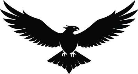 Osprey bird fly silhouette, A Powerful Hawk Osprey Silhouette vector illustration