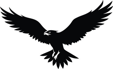 Osprey bird fly silhouette, A Powerful Hawk Osprey Silhouette vector illustration