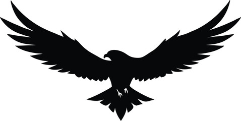 Osprey bird fly silhouette, A Powerful Hawk Osprey Silhouette vector illustration