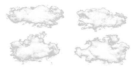 Cloud set fluffy white isolated realistic sky collection soft dreamy natural peaceful tranquil...