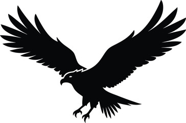 Osprey bird fly silhouette, A Powerful Hawk Osprey Silhouette vector illustration