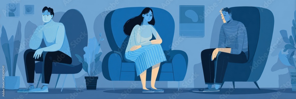 Poster Support System Infographic Highlighting Coping Strategies for Individuals With PTSD Using a Calming Blue Tone