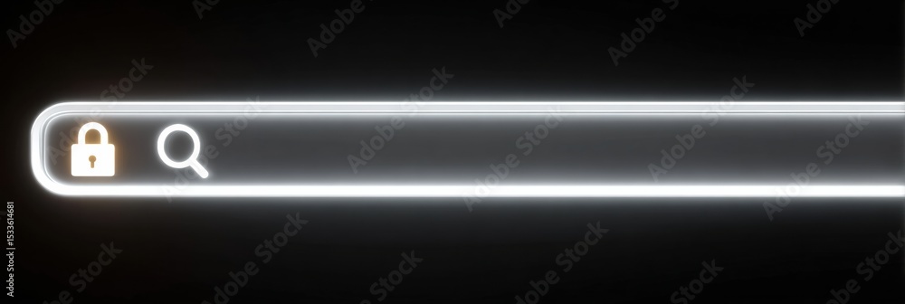 Poster Secure Connection Indicated by Glowing Lock in Internet Browser Address Bar With Clean Design