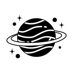 Saturn planet silhouette style isolated