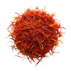 Naklejka premium Saffron Spice: Close-Up View of Dried Saffron Threads