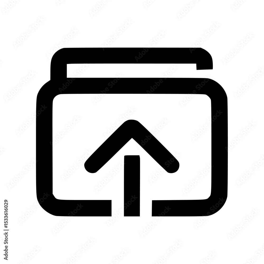 Poster a simple icon depicting an upward arrow inside a folder, representing uploading or importing data.