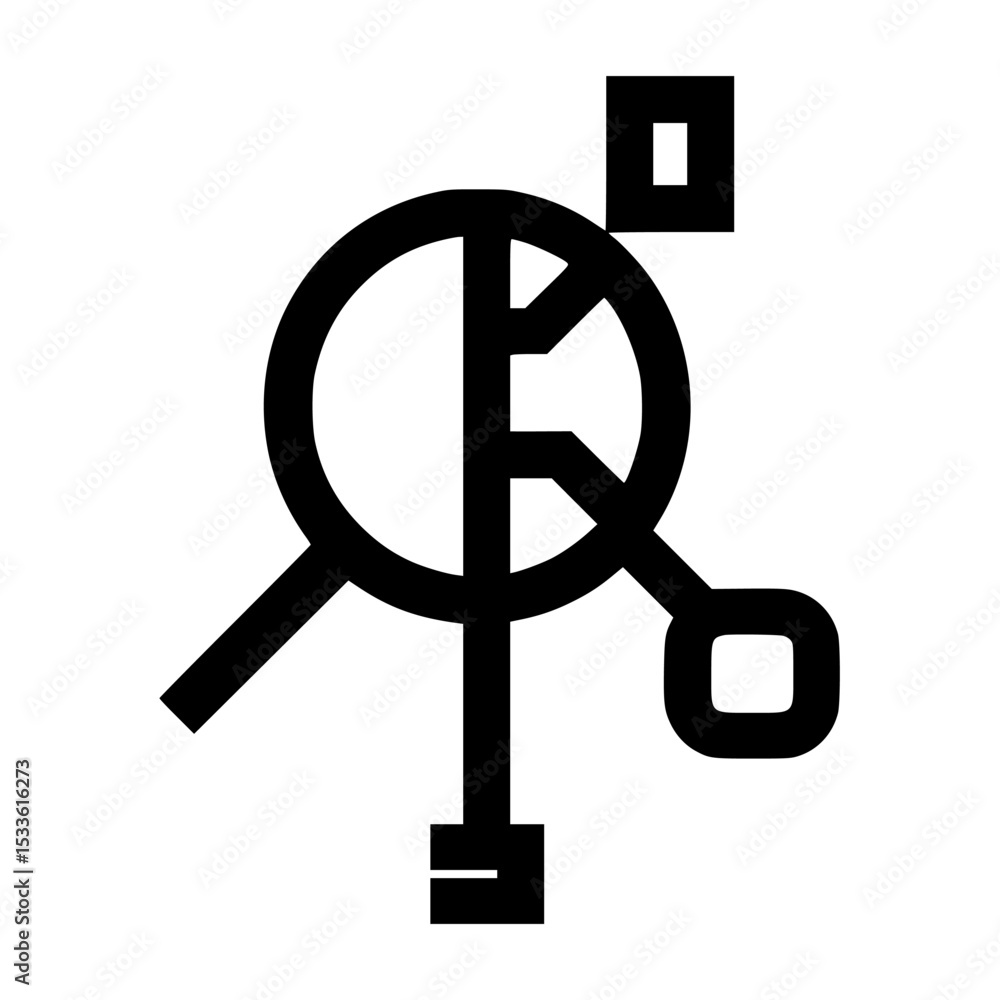Poster abstract black and white graphic depicting a network and data analysis.