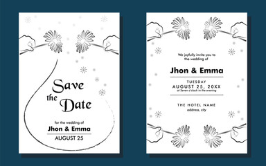 Floral Garland Wedding Invitation Template