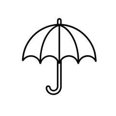 Clean Umbrella Vector Icon in Minimal Style on White Background